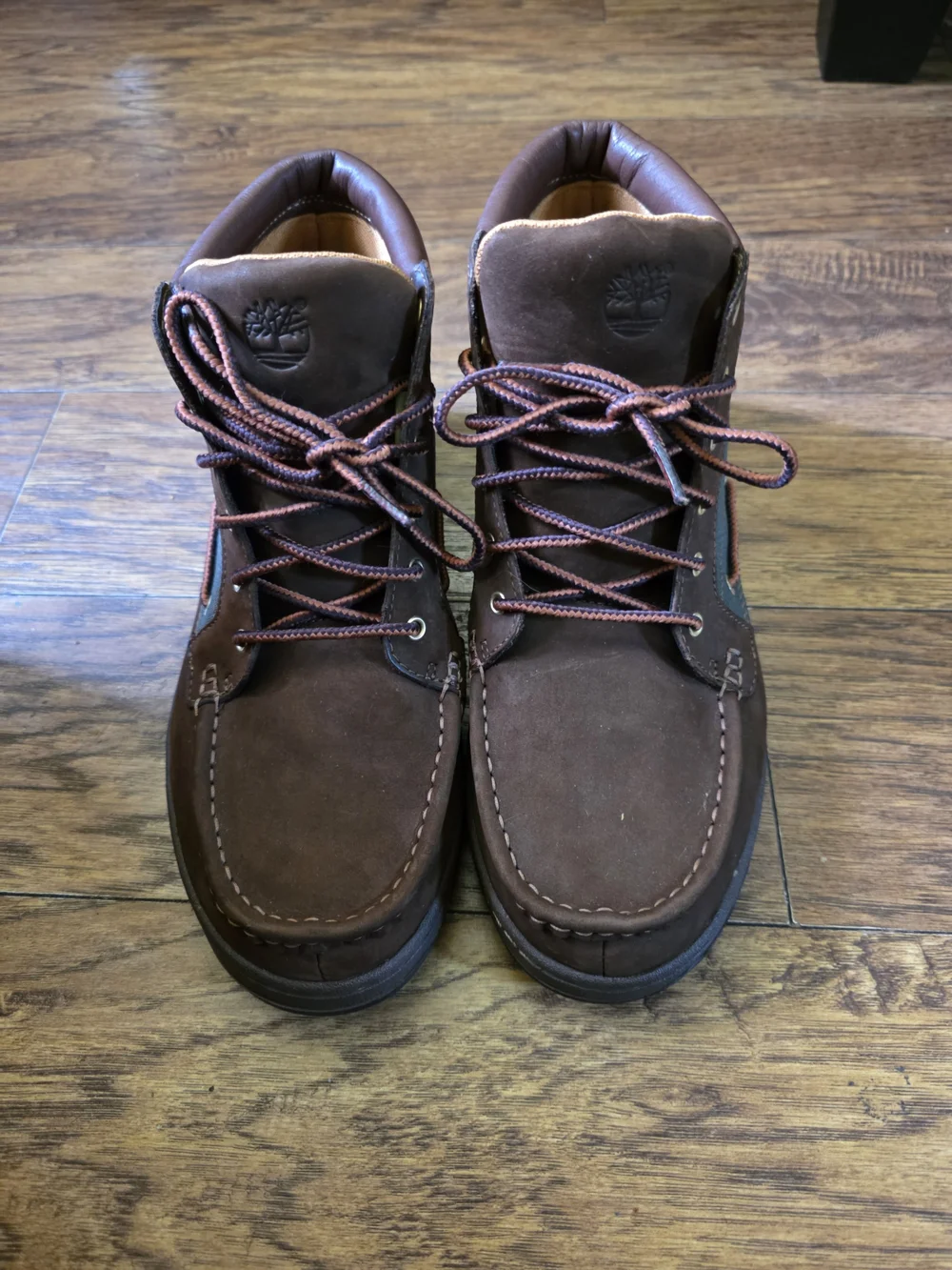 VINTAGE Timberland 7 EYE Brown Leather Moc Toe Hiking Boots